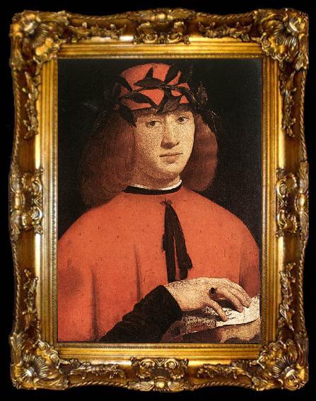 framed  BOLTRAFFIO, Giovanni Antonio Portrait of Gerolamo Casio, ta009-2